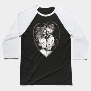 Skeleton lovers in love vintage heart art. Baseball T-Shirt